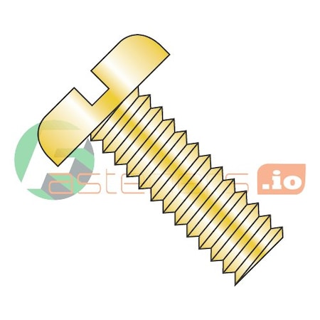 Newport Fasteners 1/4"-20 x 1/2 in Slotted Pan Machine Screw, Zinc Yellow Steel, 3500 PK 441719